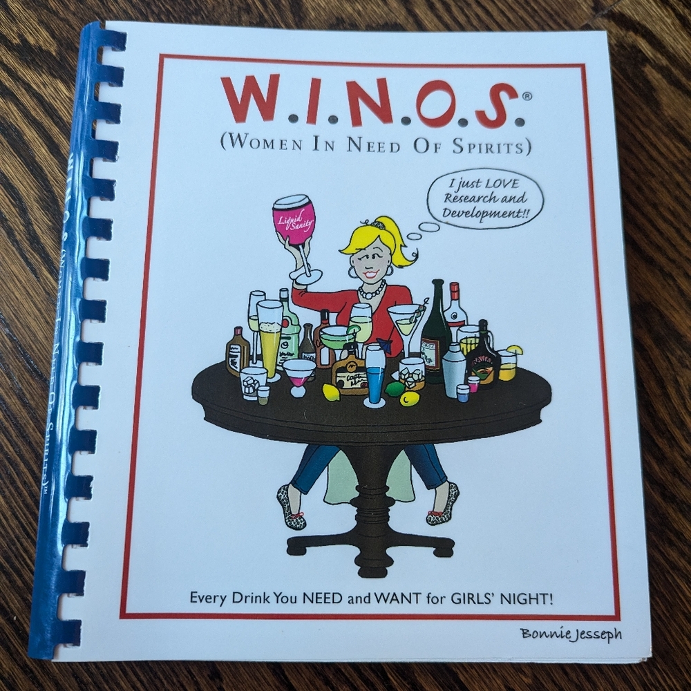 Vintage W.I.N.O.S. Cocktail Recipe Book – Perfect for Girls' Night!